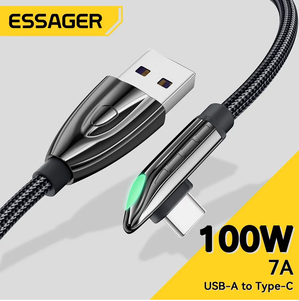 ChargeWave™ – Super Fast Charging USB Cable, 90-Degree LED Charger for Samsung