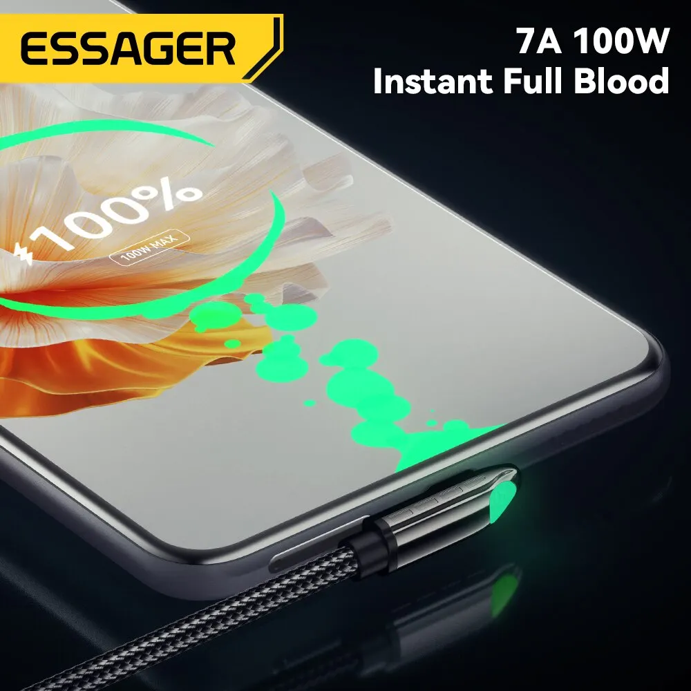 ChargeWave™ – Super Fast Charging USB Cable, 90-Degree LED Charger for Samsung