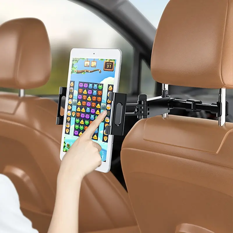 FlexiMount™ - 360-Degree Rotating Car Headrest Holder for Devices