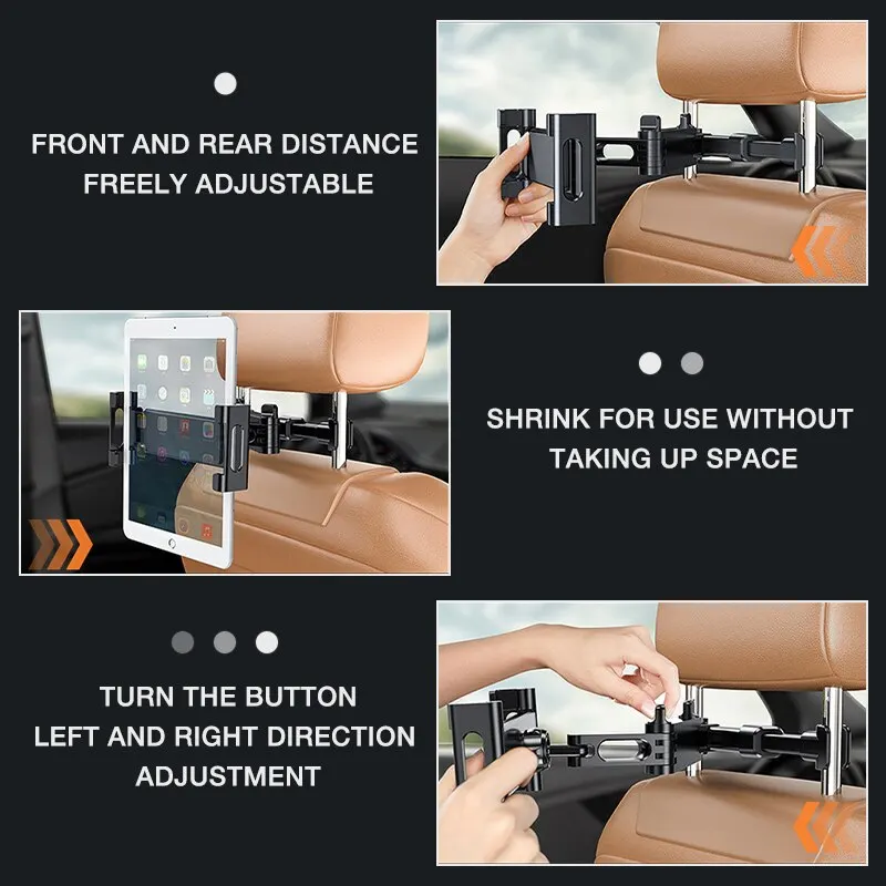 FlexiMount™ - 360-Degree Rotating Car Headrest Holder for Devices