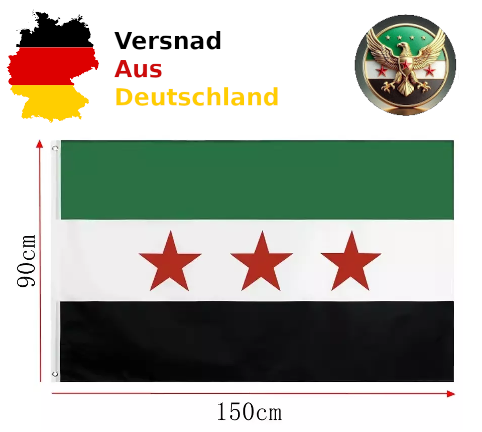 FlagPro™ Syrien Republik Flagge – 90 x 150 cm Hochwertige Polyesterfahne für Innen & Außen