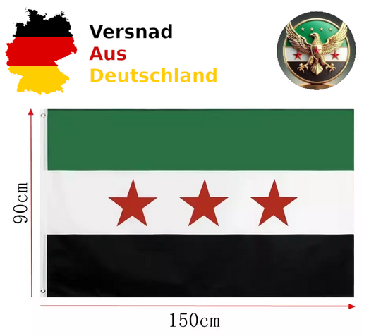 FlagPro™ Syrien Republik Flagge – 90 x 150 cm Hochwertige Polyesterfahne für Innen & Außen